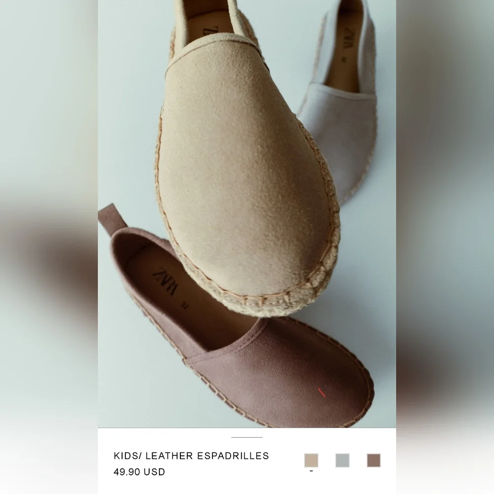 Zara kids leather espadrilles